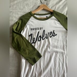 Raised By Wolves Baseball 3/4 Raglan Tee